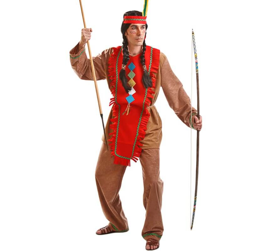 Disfraz para hombre de Indio marrón