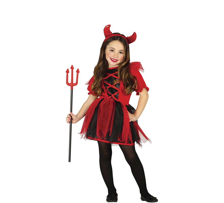 Red and black Devil costume for girls