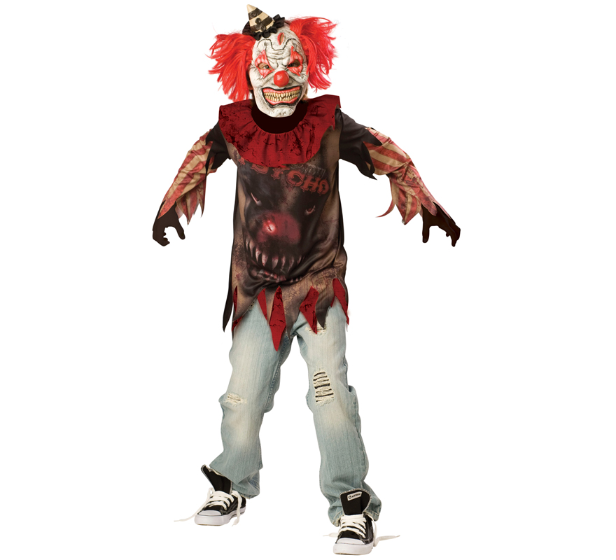 Disfraz Payaso demente para niños y adolescentes Halloween