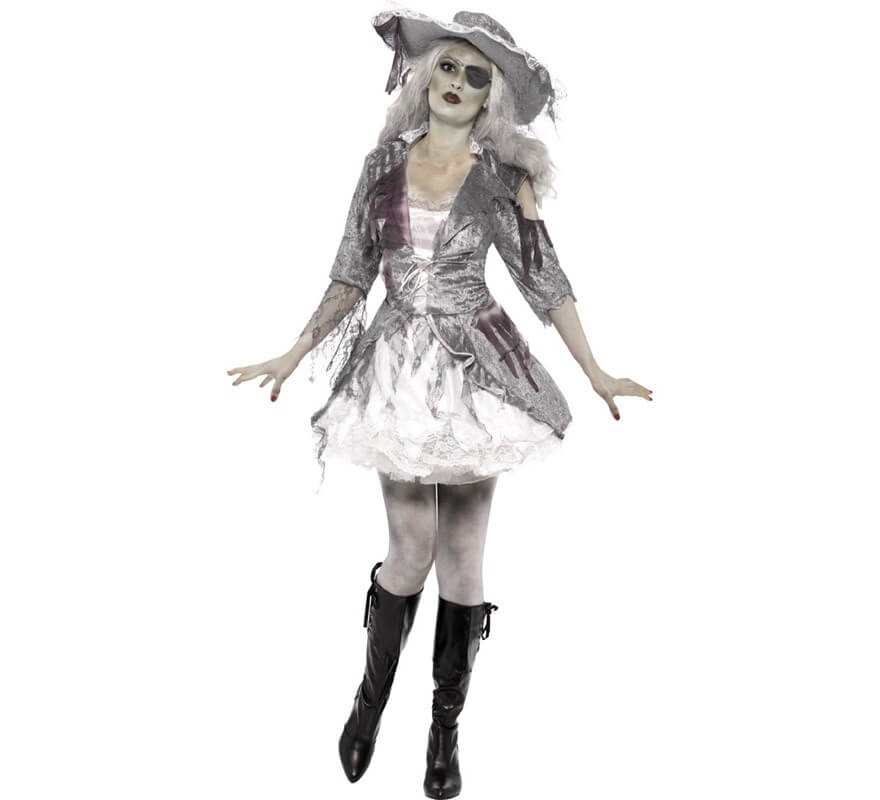 Cincuenta Roux cuestionario Disfraz de Fantasma Pirata de Barco para Mujer