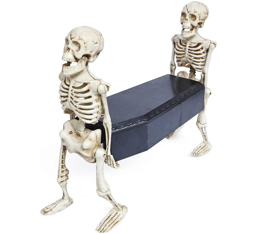 Animated Skeletons with Coffin with Light, Sound and Movement 44x17x48