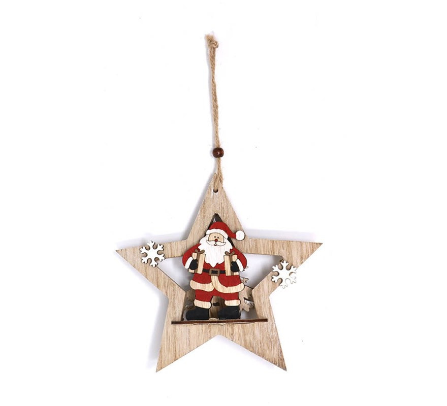 Wooden Santa Claus Star 18 cm