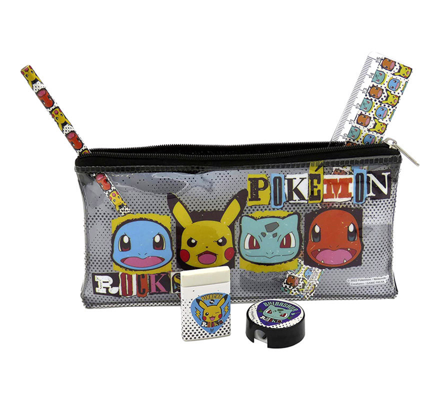 Pokemon Pencil Case with Rocks School Supplies