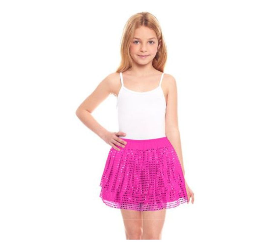 Saia de lantejoulas para menina de 30 cm em várias cores