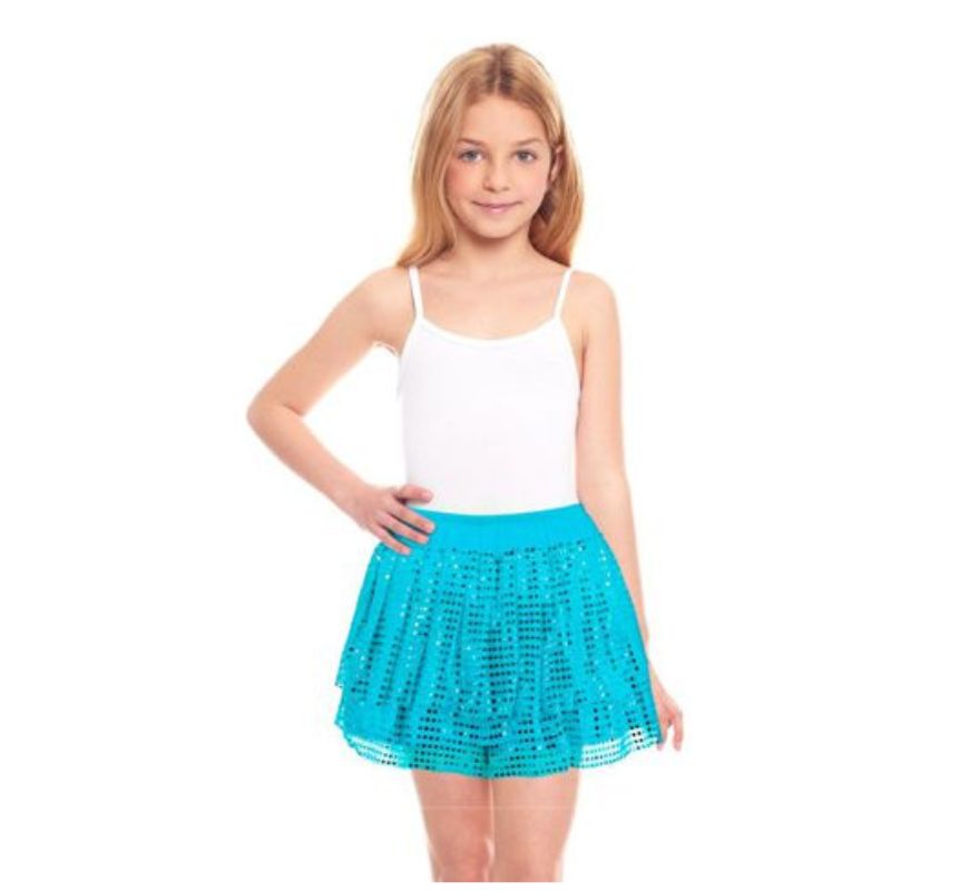 Saia de lantejoulas para menina de 30 cm em várias cores