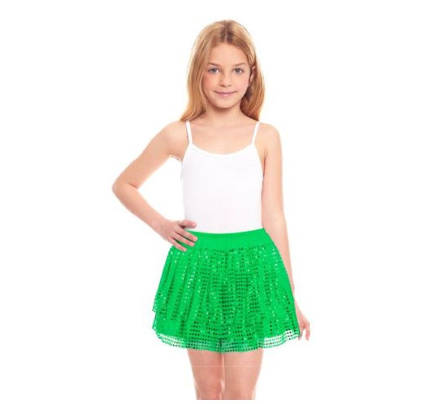 Saia de lantejoulas para menina de 30 cm em várias cores