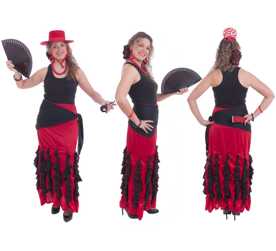 Vestito Di Flamenco Jaen Rosso -Talla 48 (XL)