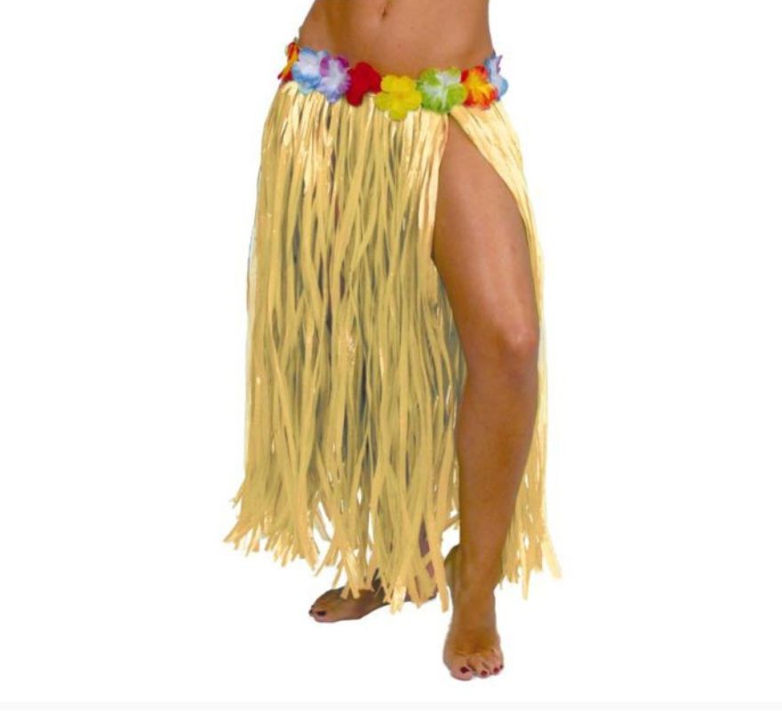 Saia havaiana com flores em várias cores 75 cm