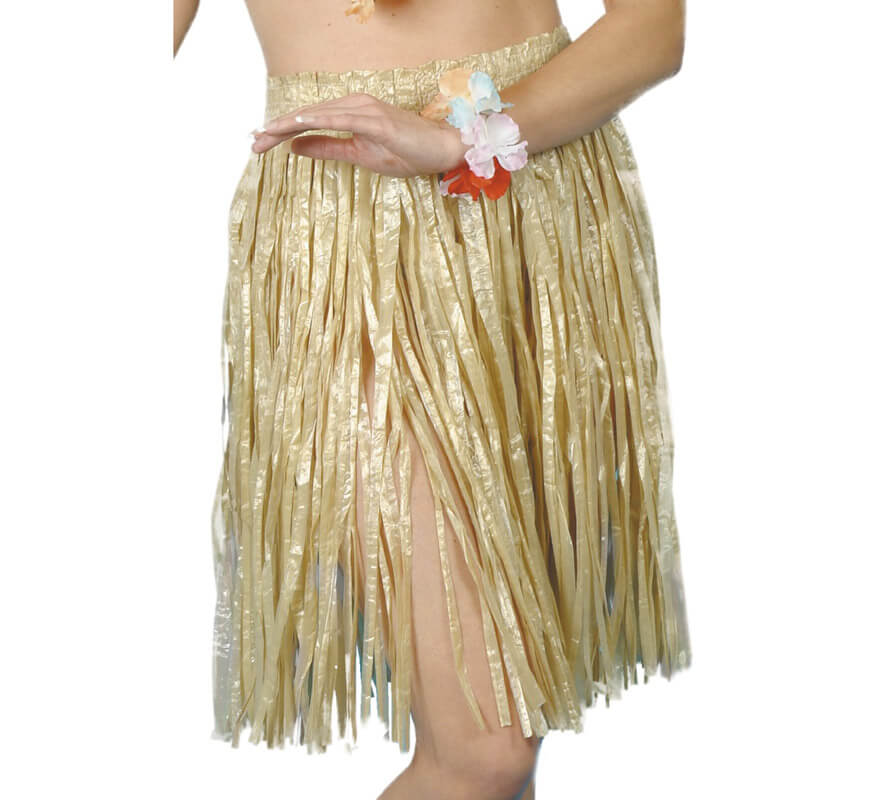 Falda Hula Hawaiana en color paja
