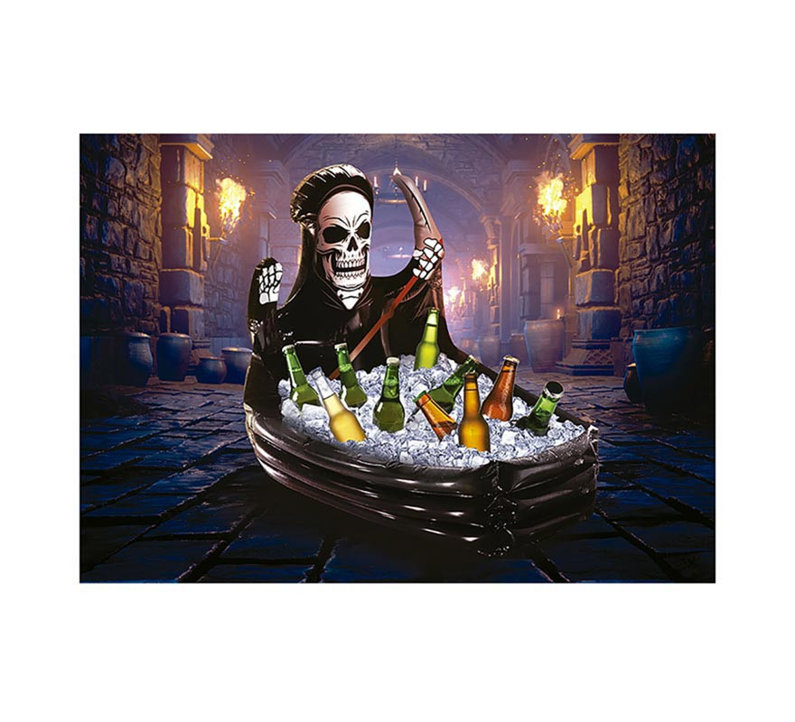 Coffin with Death Skull in 100x35 cm Inflatable Refrigerator