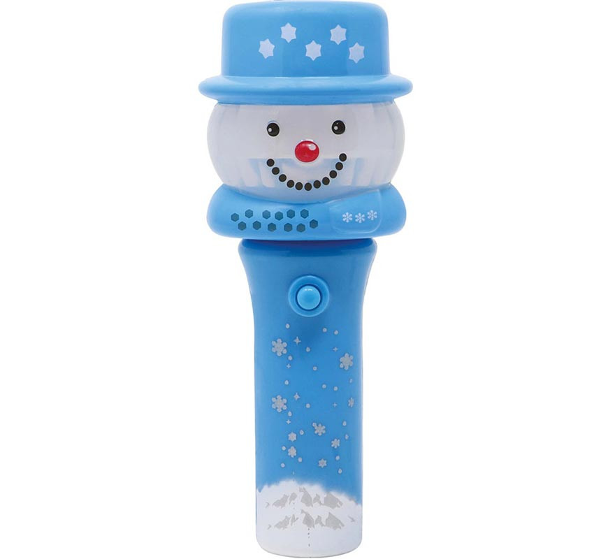 Snowman figure with wand and light 13 cm