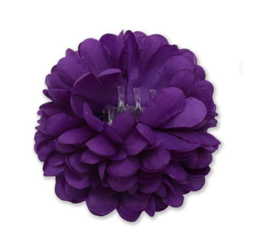 Flor com grampo de cabelo em várias cores de 11 cm