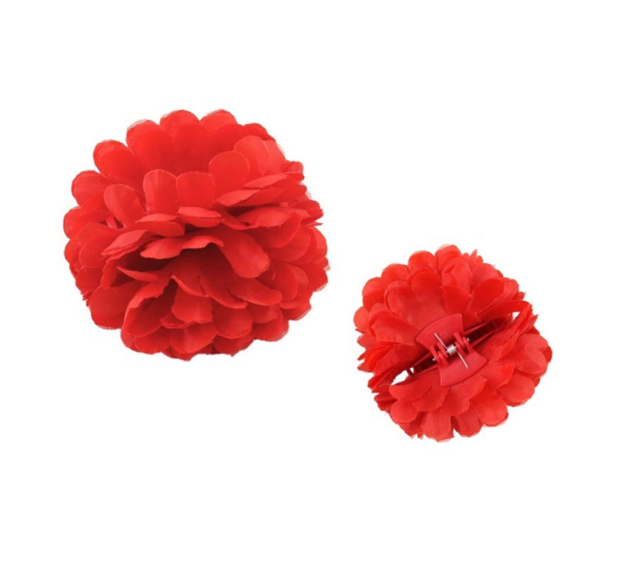 Red Sevillana flower with 13 cm clip