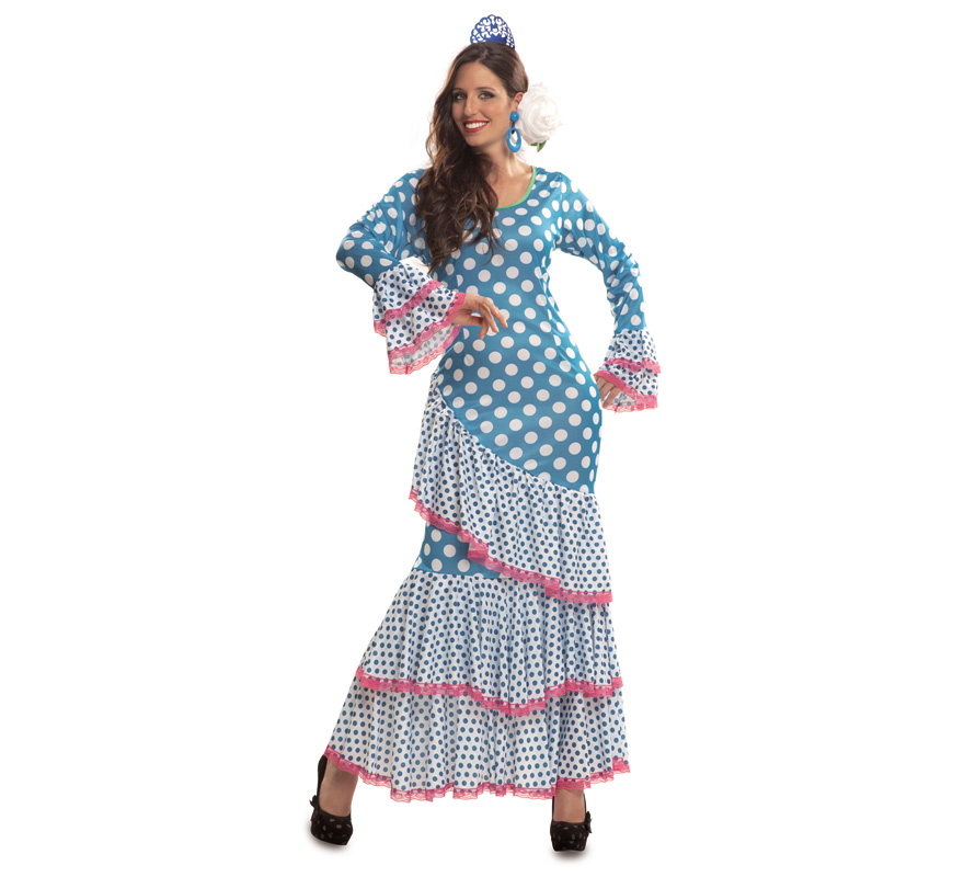 Disfraz de Flamenca Azul para Mujer