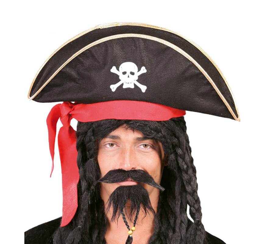 Sombrero Pirata 3 Puntas Calavera 1 Uni