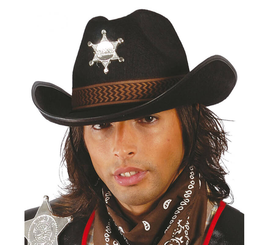 Sombrero fieltro de Sheriff negro