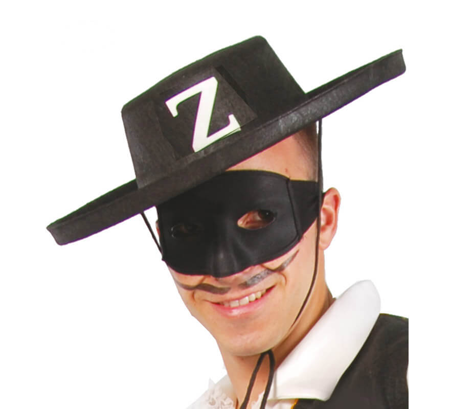Sombrero de El Zorro de fieltro negro