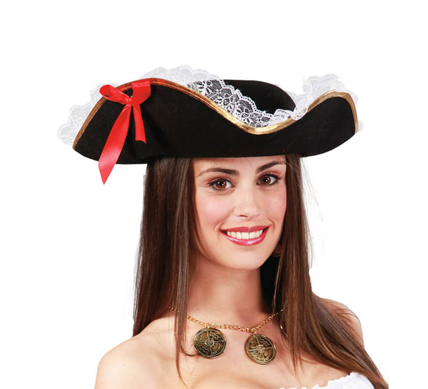 Sombrero de pirata de medianoche para mujer