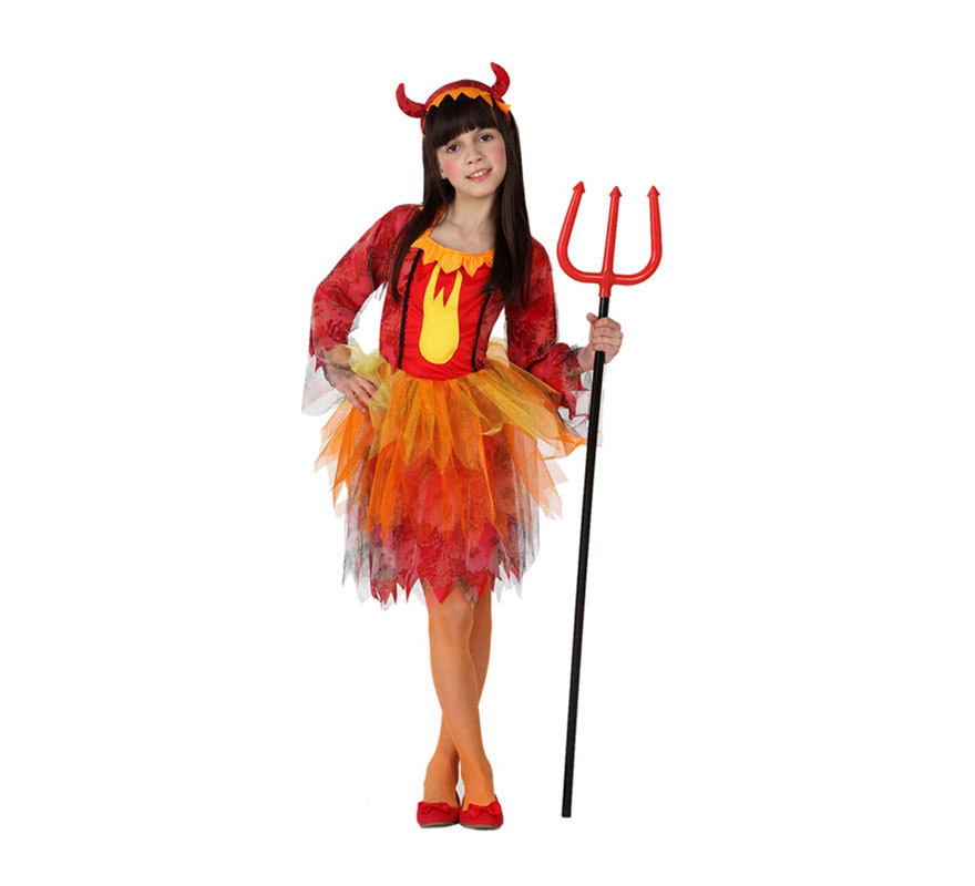 Disfraz de Demonia Fuego para niñas de 10 a 12 años
