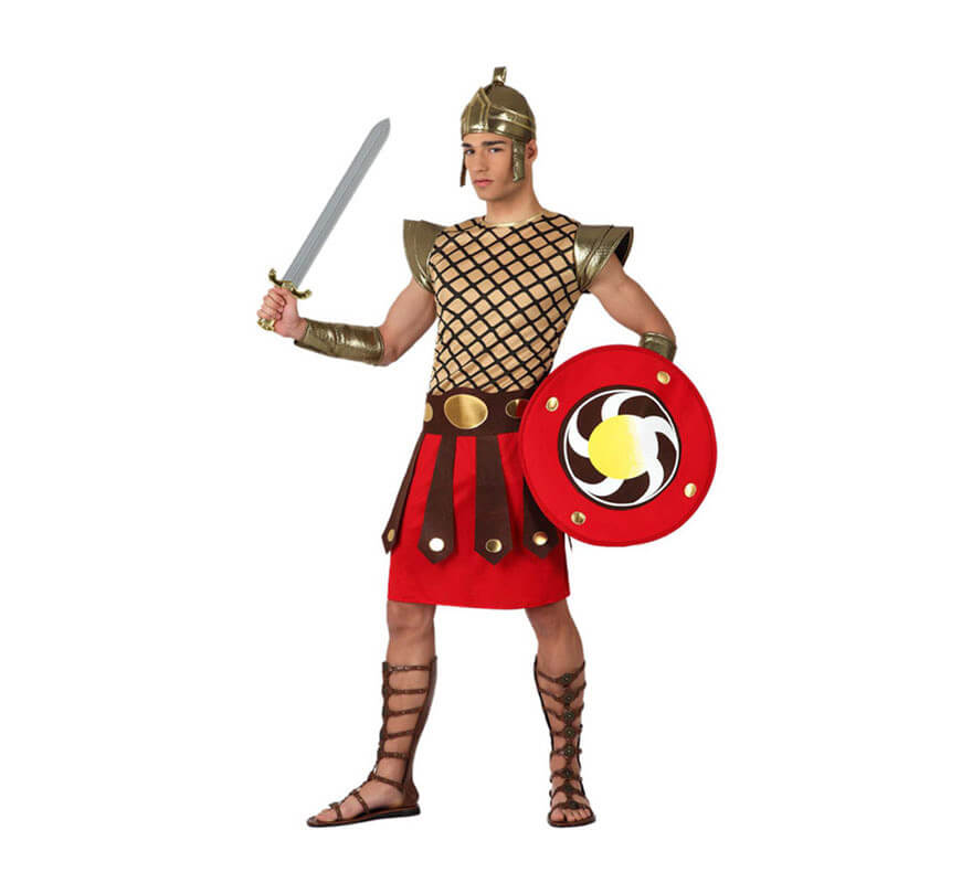 Disfraz de Gladiador con escudo para hombre