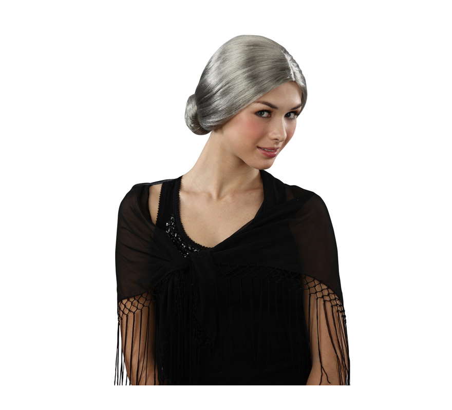 Peluca blanca de abuela o de anciana para niña