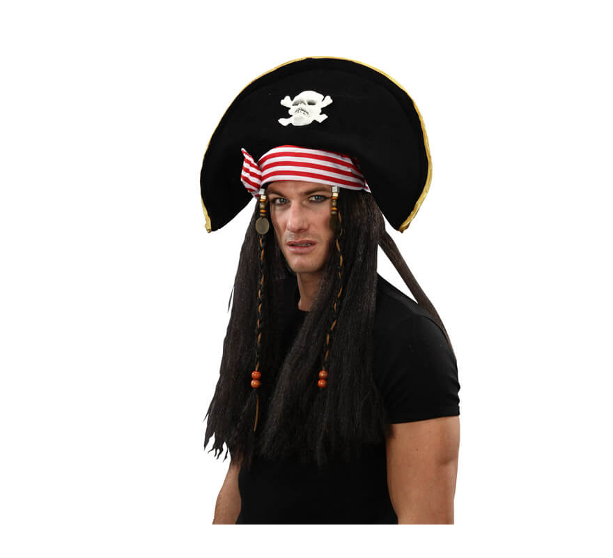Sombrero con peluca de Pirata