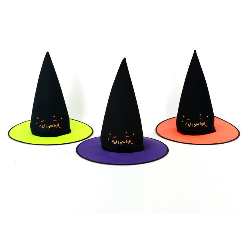 Sombrero de Bruja para Halloween 3 colores surtidos