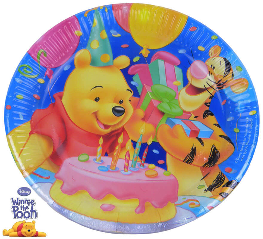 Bolsa de 6 platos Happy birthday Winnie