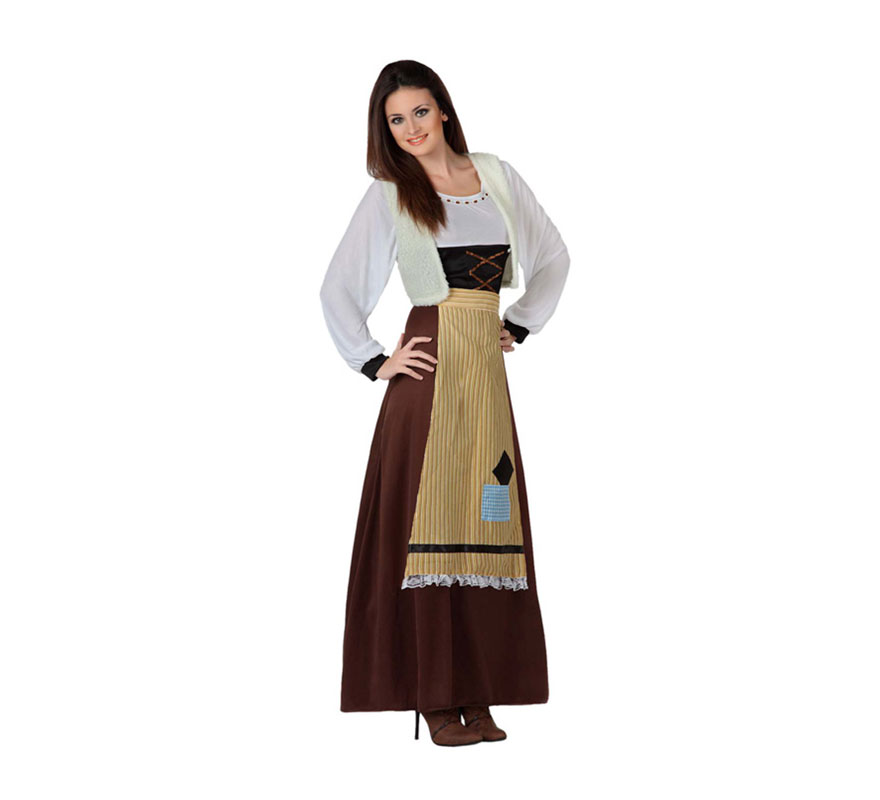 Disfraz de Pastora marrón para mujer talla M-L