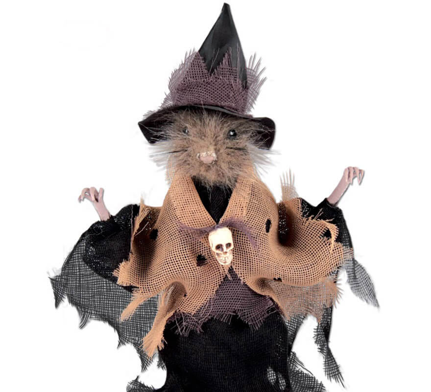 Rata disfrazada de Bruja de 24 cm para Halloween