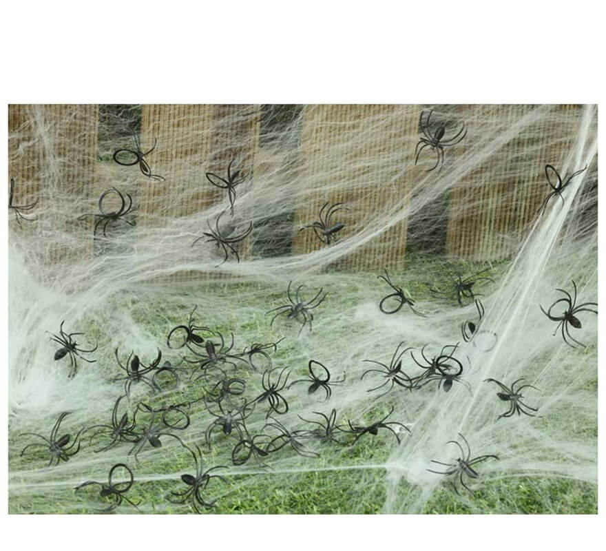 Bolsa con 50 Arañas pequeñas para decorar Halloween