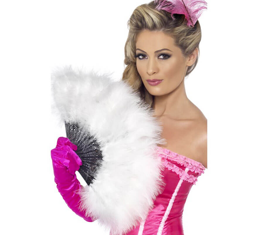 Image of Abanico Charlestón Marabú Blanco 