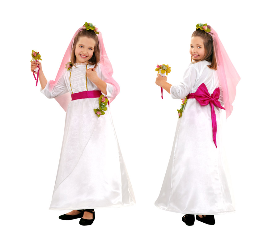 Disfraz de Novia para niñas de 5 a 6 años