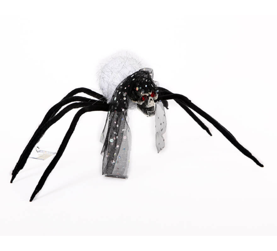 Araña Calavera Novia con ojos rojos 63 cm