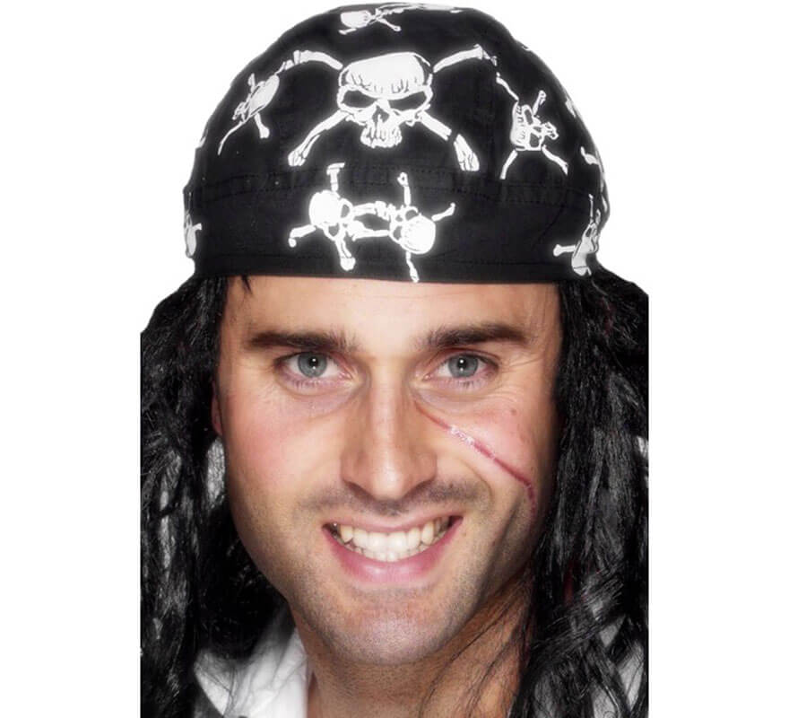 Bandana pirata con teschi bianchi