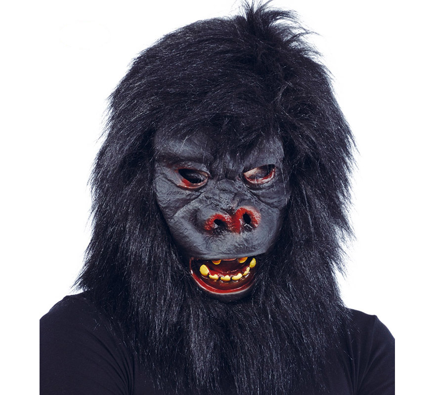 Máscara de Gorila negro con pelo para Halloween
