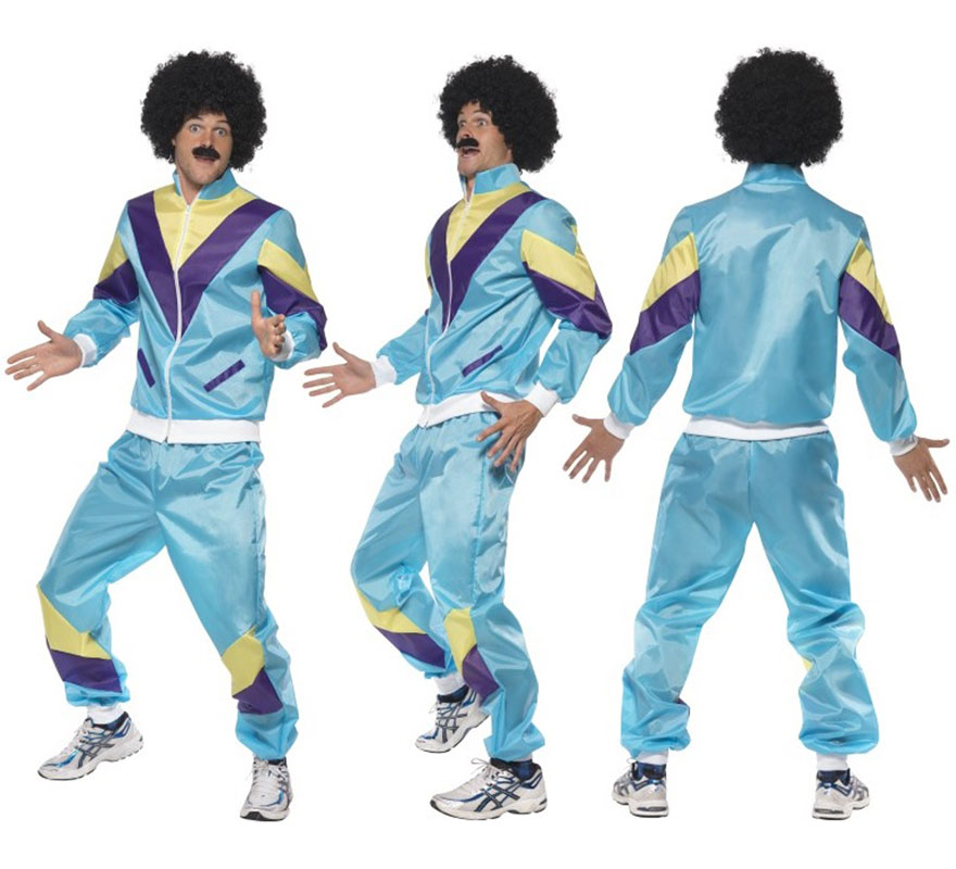 Disfraz de Chico Chandal Azul de los 80 para Hombre talla M Disfraz de Chico Chandal Azul de los 80 para Hombre talla M