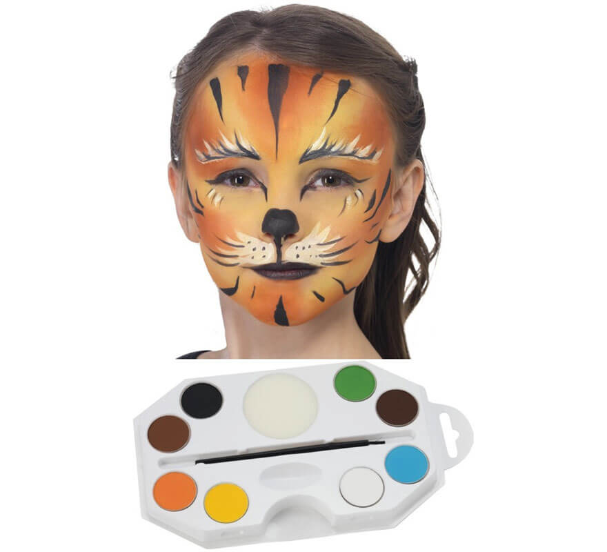 Kit de Maquillaje al Agua Animales de 8 colores