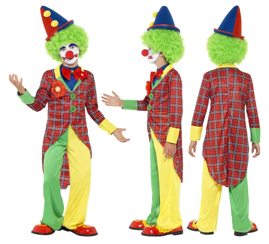 Déguisement Clown Garçon À Carreaux enfants de 4 à 6 ans Déguisement Clown Garçon À Carreaux enfants de 4 à 6 ans
