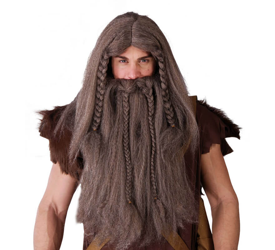 Peluca Con Barba Vikingo Rubia Hombre
