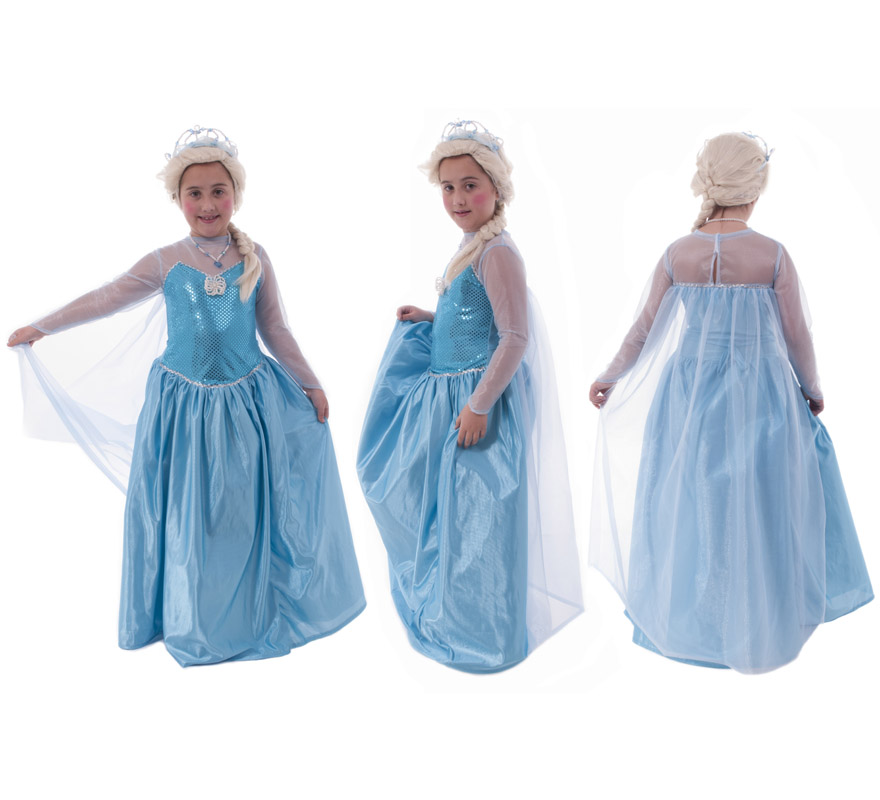 Disfraz de Princesa del Hielo para Niña en Varias Tallas