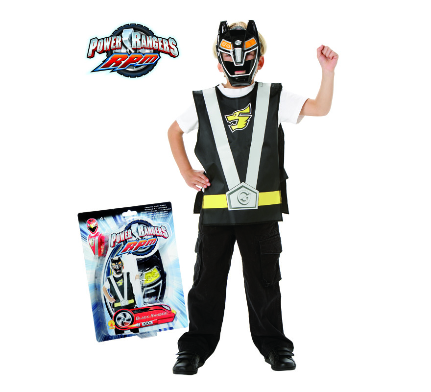 Disfraz de Power Ranger negro Action para niño de 5 a 7 años