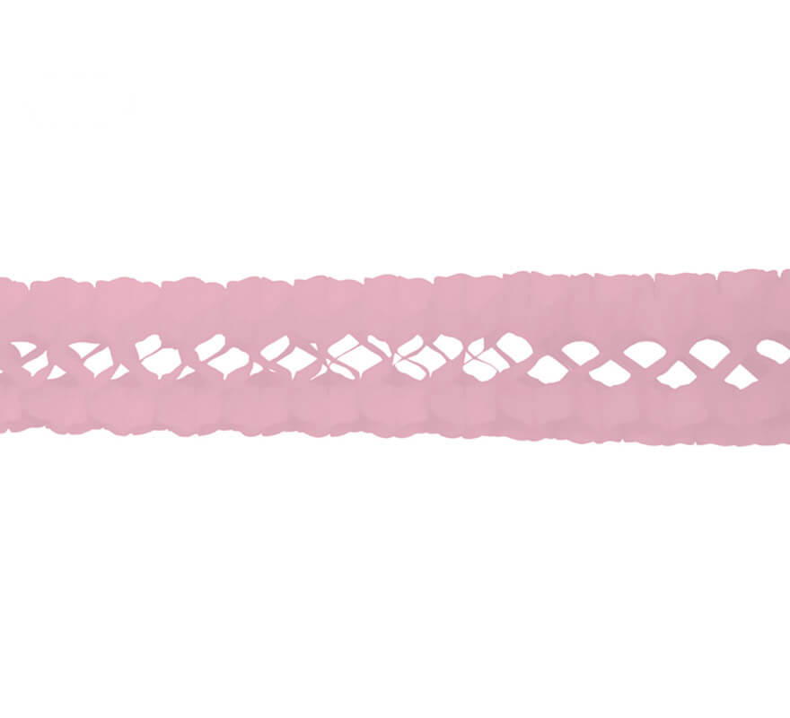 Guirnalda de papel en color rosa pastel de 17x300 cm