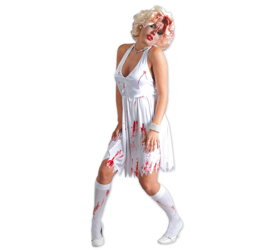 Disfraz de Marilyn Zombie con sangre para mujer