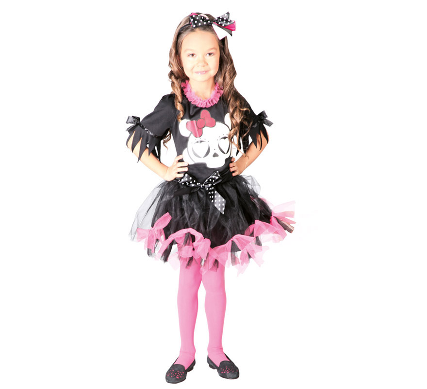 Disfraz de Skull Girl rosa para niñas