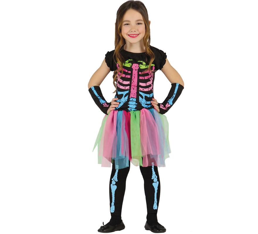 Disfraz de Esqueleto Tutú multicolor para niña