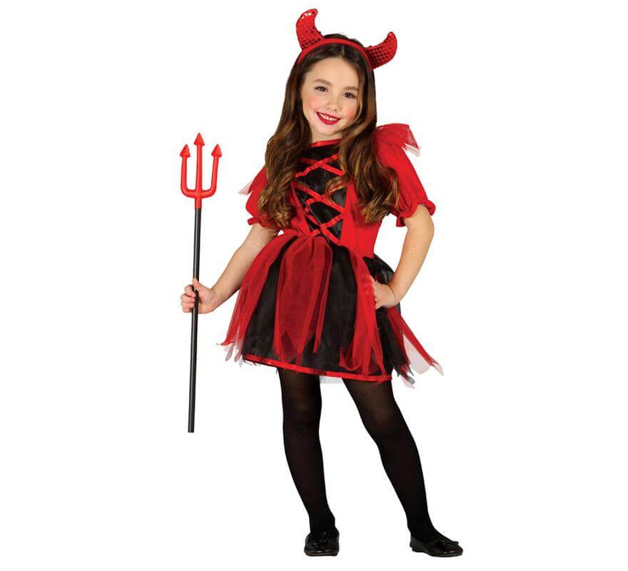 Disfraz para niñas de Diablesa rojo y negro