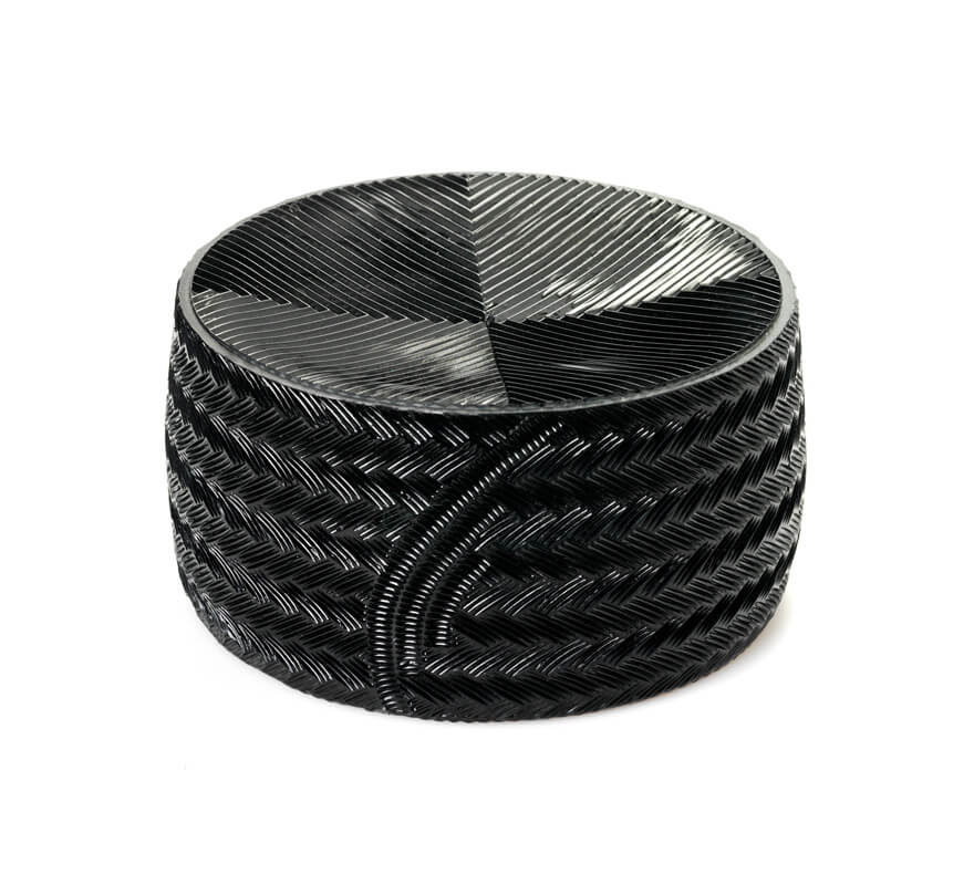 Queso de plástico negro de 18.5 cm de diámetro