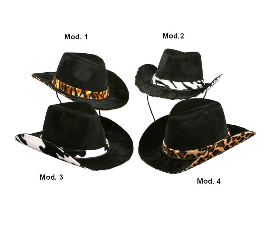 Sombrero Vaquero con cinta piel de animales