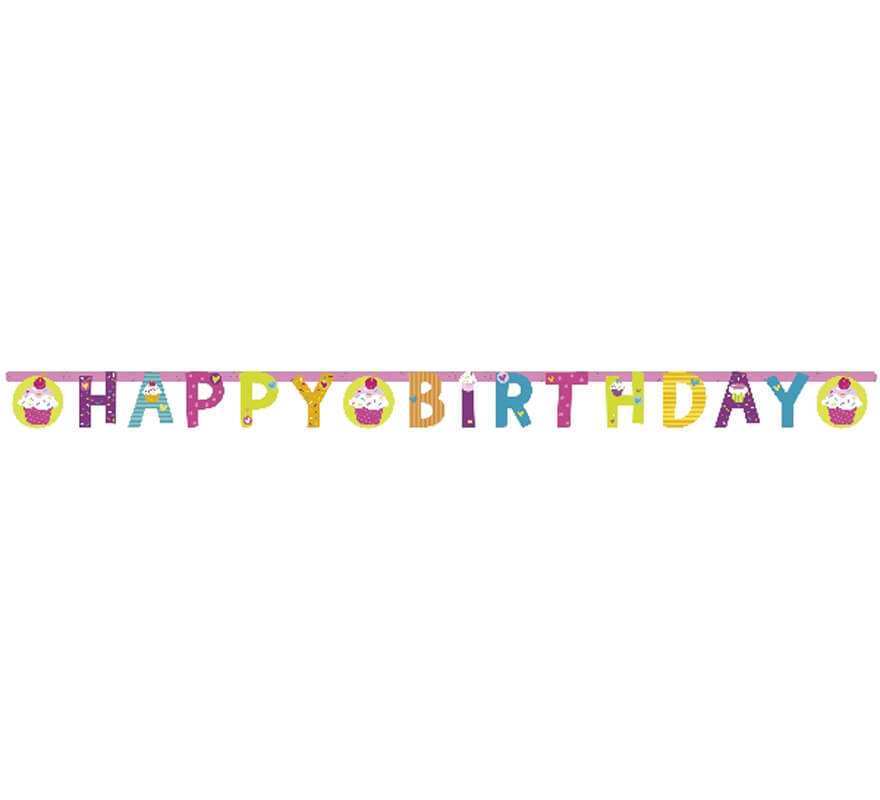 Guirnalda de Happy Birthday de Cupcake